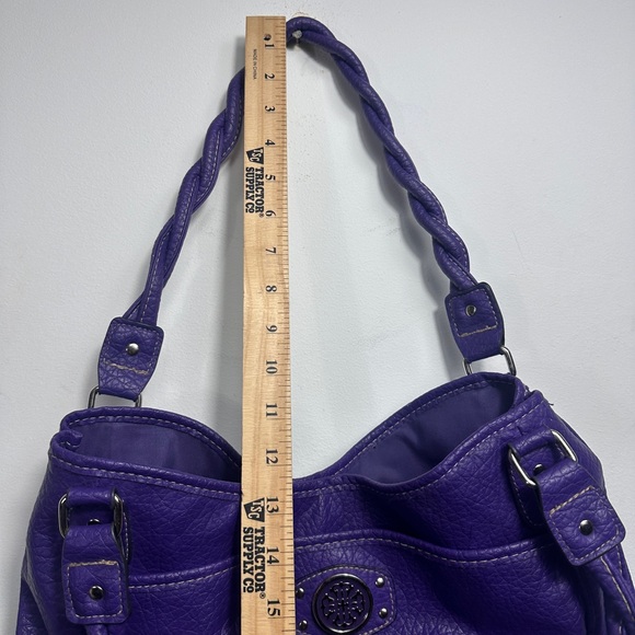 Treviso Purple Leather Women's Shoulder Bag - Picture 6 of 11